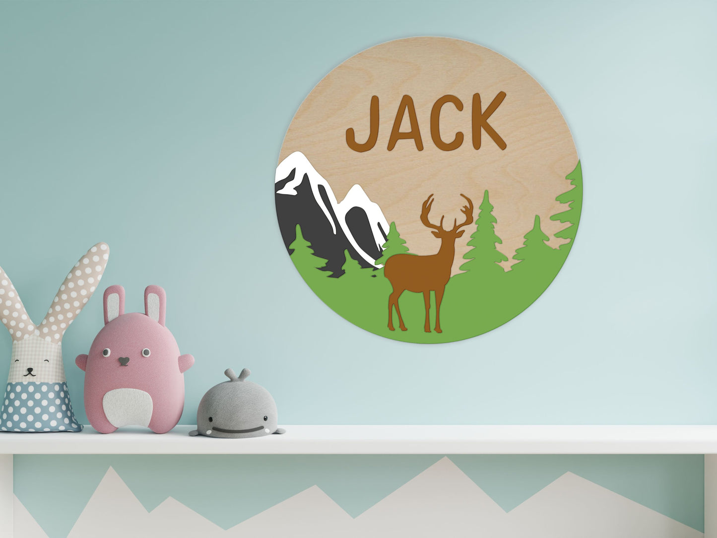 Mountains Deer with Optional Name Kids Paint Kit
