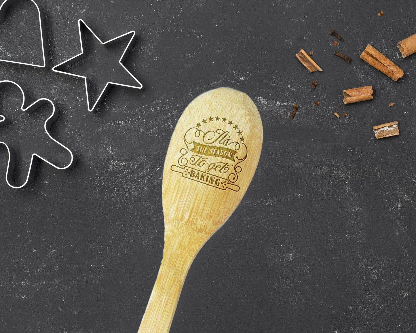 Its the Season to Get Baking Bamboo Spoon - Engraved Wood Spoon - Bridal Shower Gift - Housewarming Gift - Wedding Gift - Christmas Gift