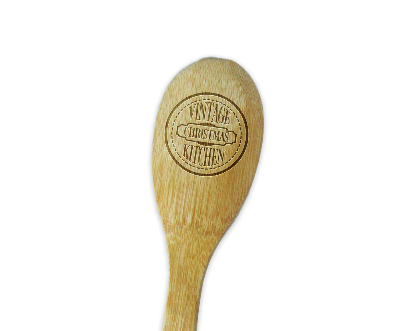 Vintage Christmas Kitchen Spoon - Engraved Bamboo Spoon - Christmas Gift - Housewarming Gift - Wedding Gift - Kitchen Shower