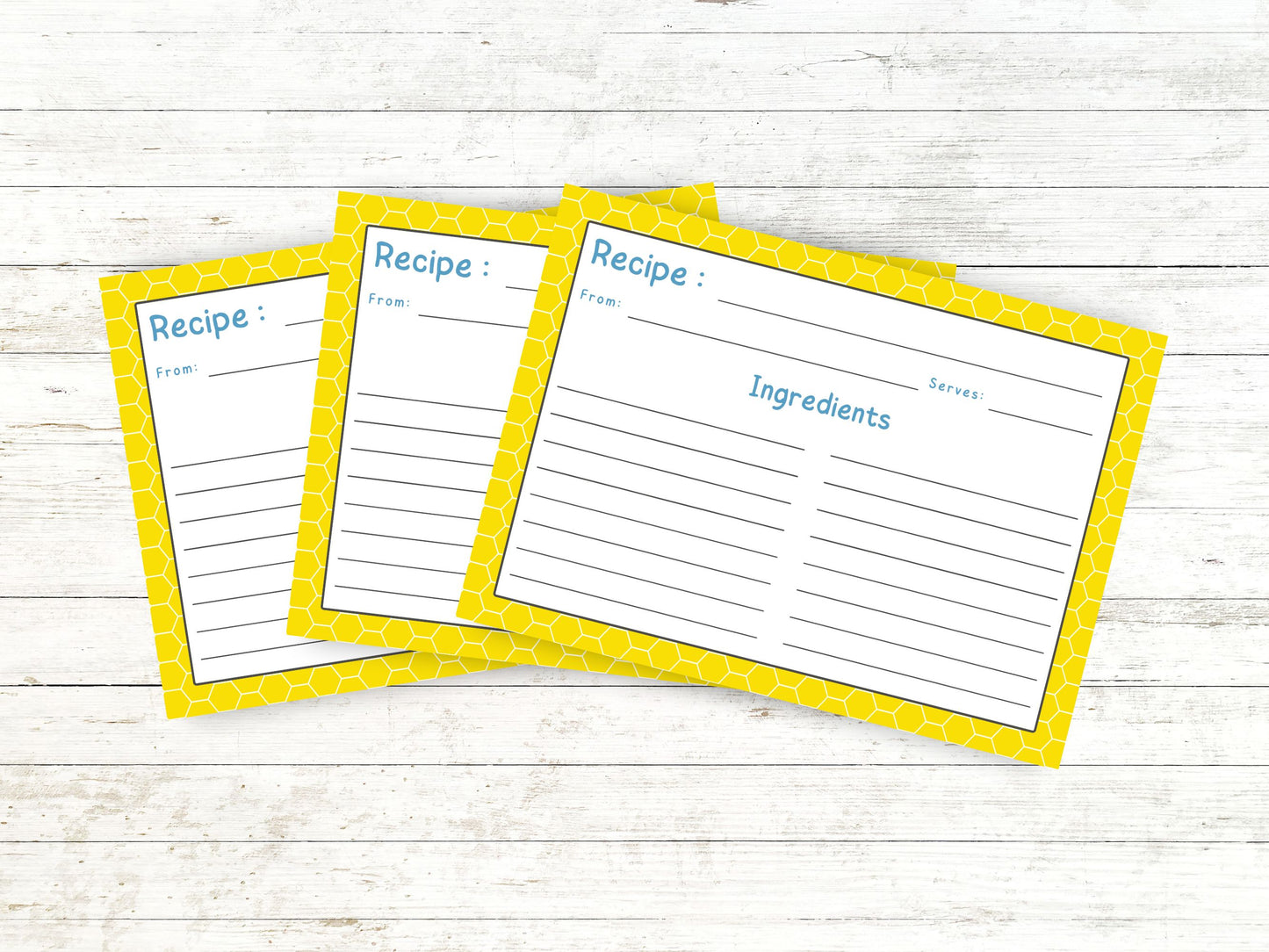 Yellow Honey Comb Recipe Card