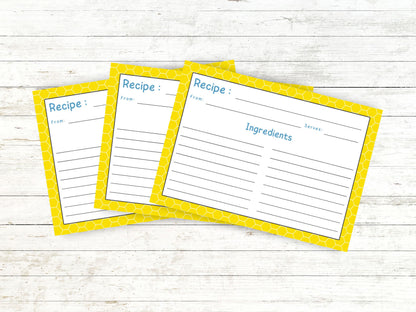 Yellow Honey Comb Recipe Card