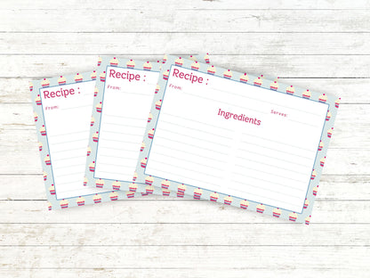 Cupcake Cuties Cherry Topped Recipe Card