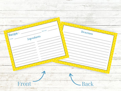 Yellow Honey Comb Recipe Card