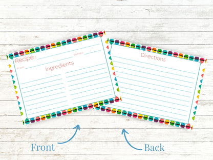 Rainbow Icing Cupcake Recipe Card