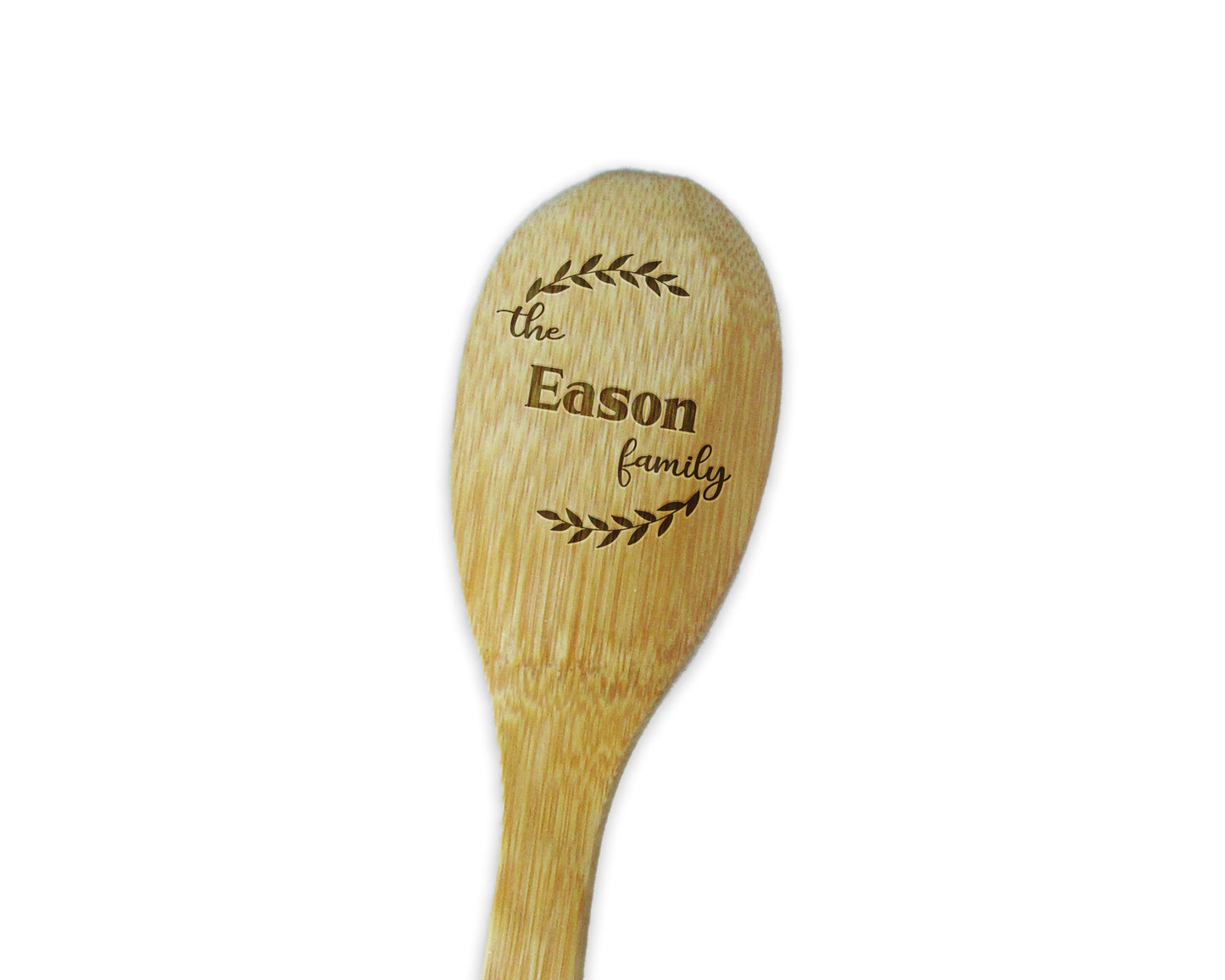 a wooden spoon with a wooden handle that says, the season family