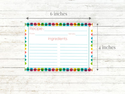 Rainbow Icing Cupcake Recipe Card