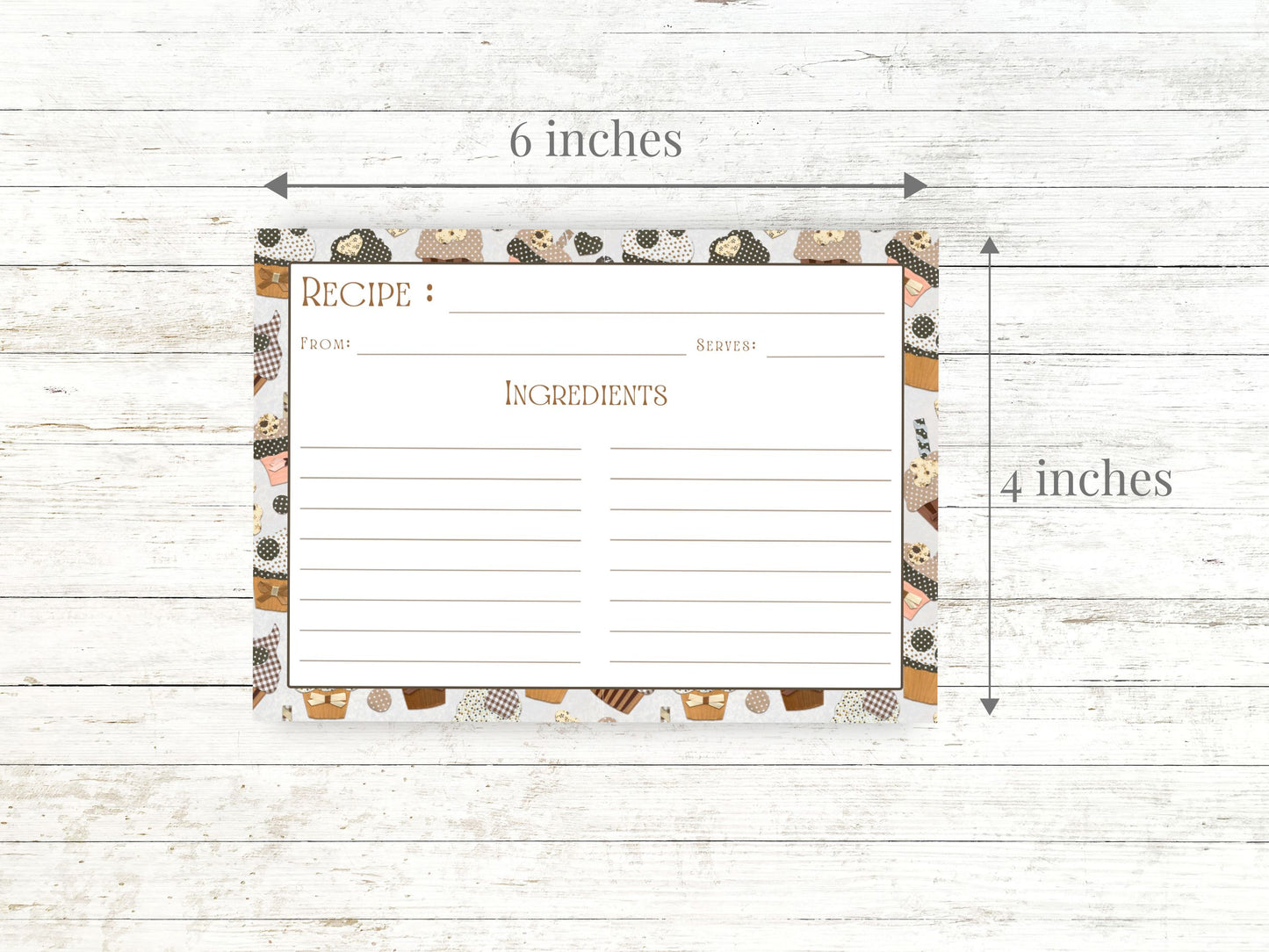 Quilted Cupcake Treats Recipe Card