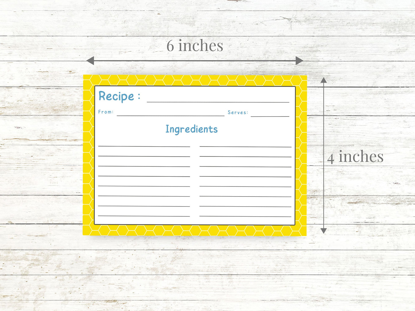 Yellow Honey Comb Recipe Card