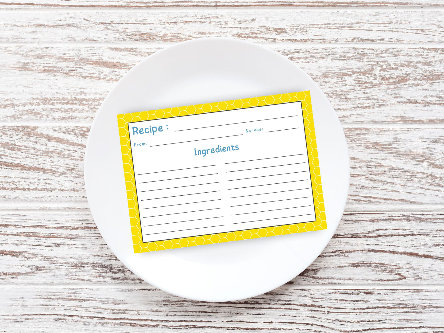 Yellow Honey Comb Recipe Card