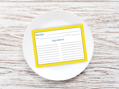 Yellow Honey Comb Recipe Card