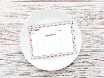 Cupcake Cuties Cherry Topped Recipe Card