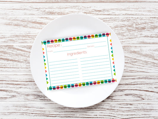 Rainbow Icing Cupcake Recipe Card