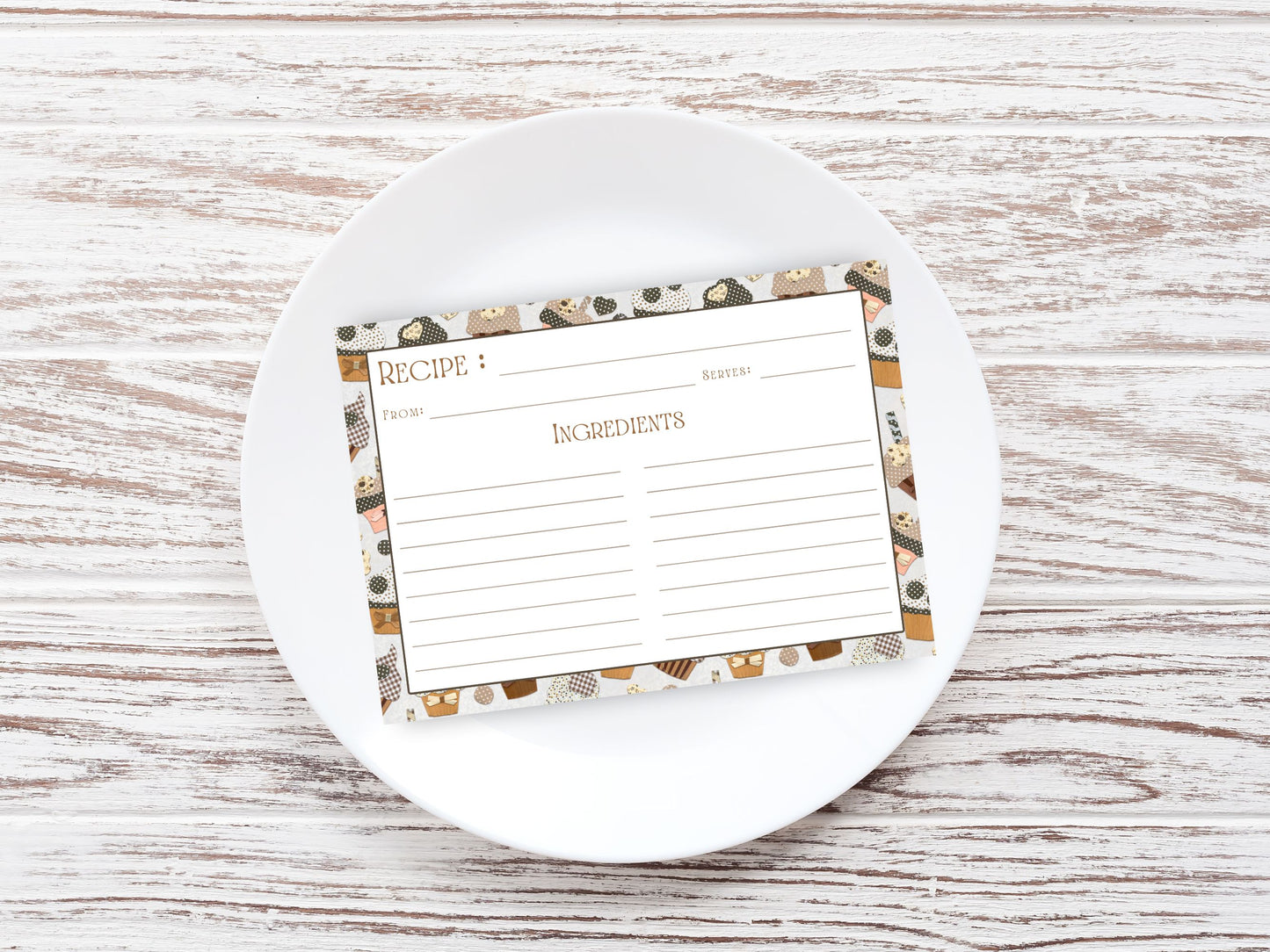 Quilted Cupcake Treats Recipe Card