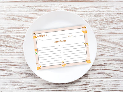 Honey Jars Buzzing Bees Recipe Card