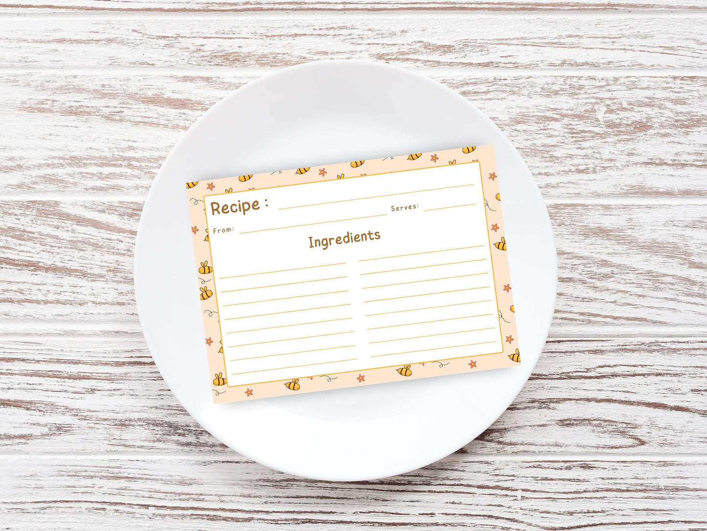 Honeybees Flying Stars Recipe Card