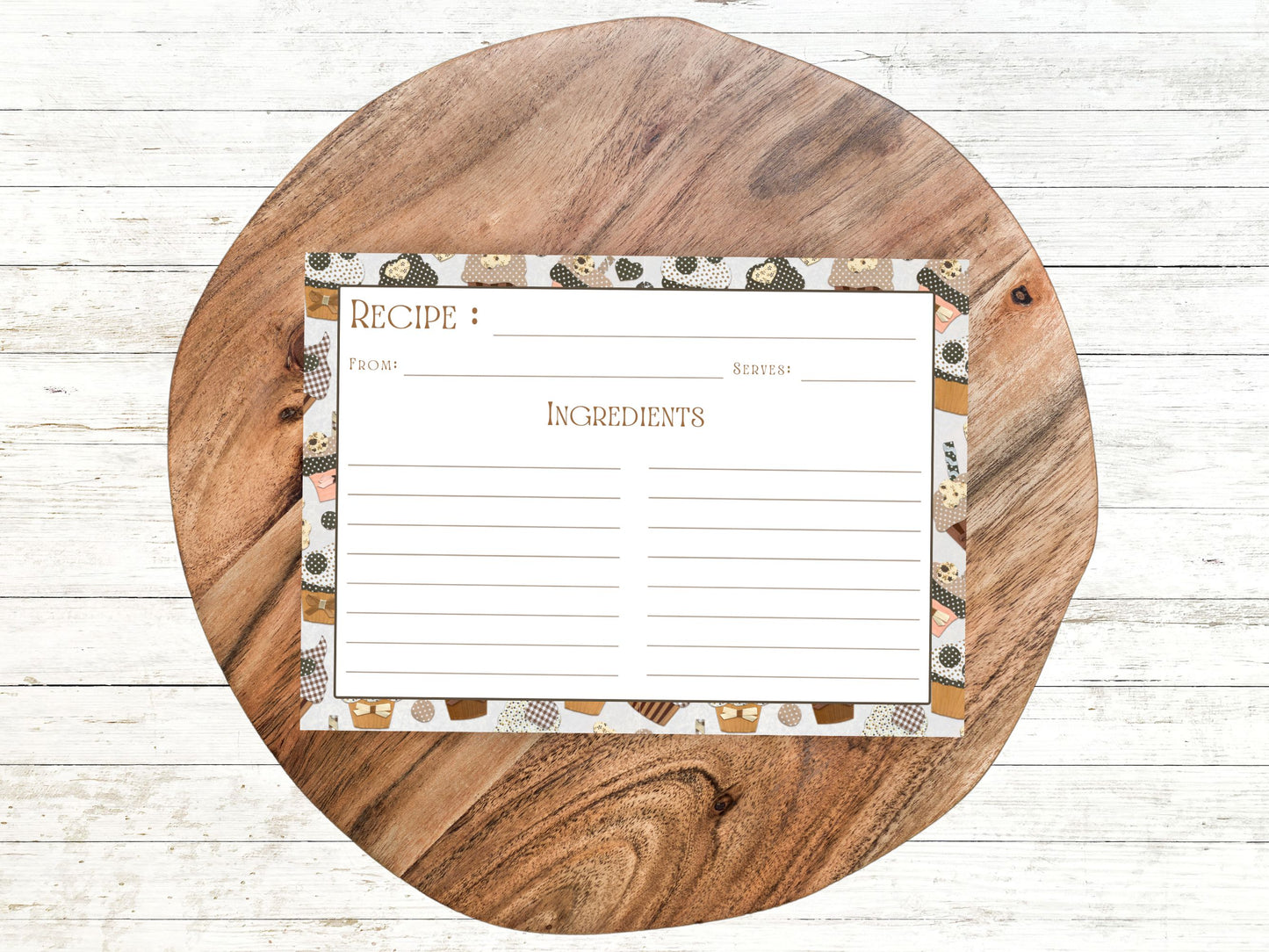 Quilted Cupcake Treats Recipe Card