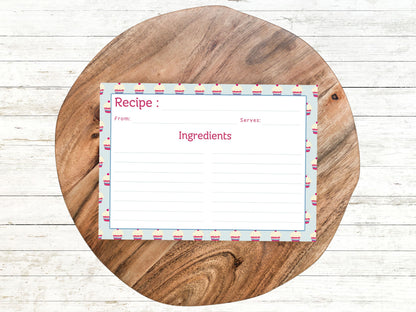 Cupcake Cuties Cherry Topped Recipe Card