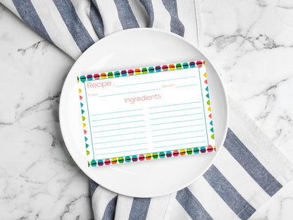 Rainbow Icing Cupcake Recipe Card