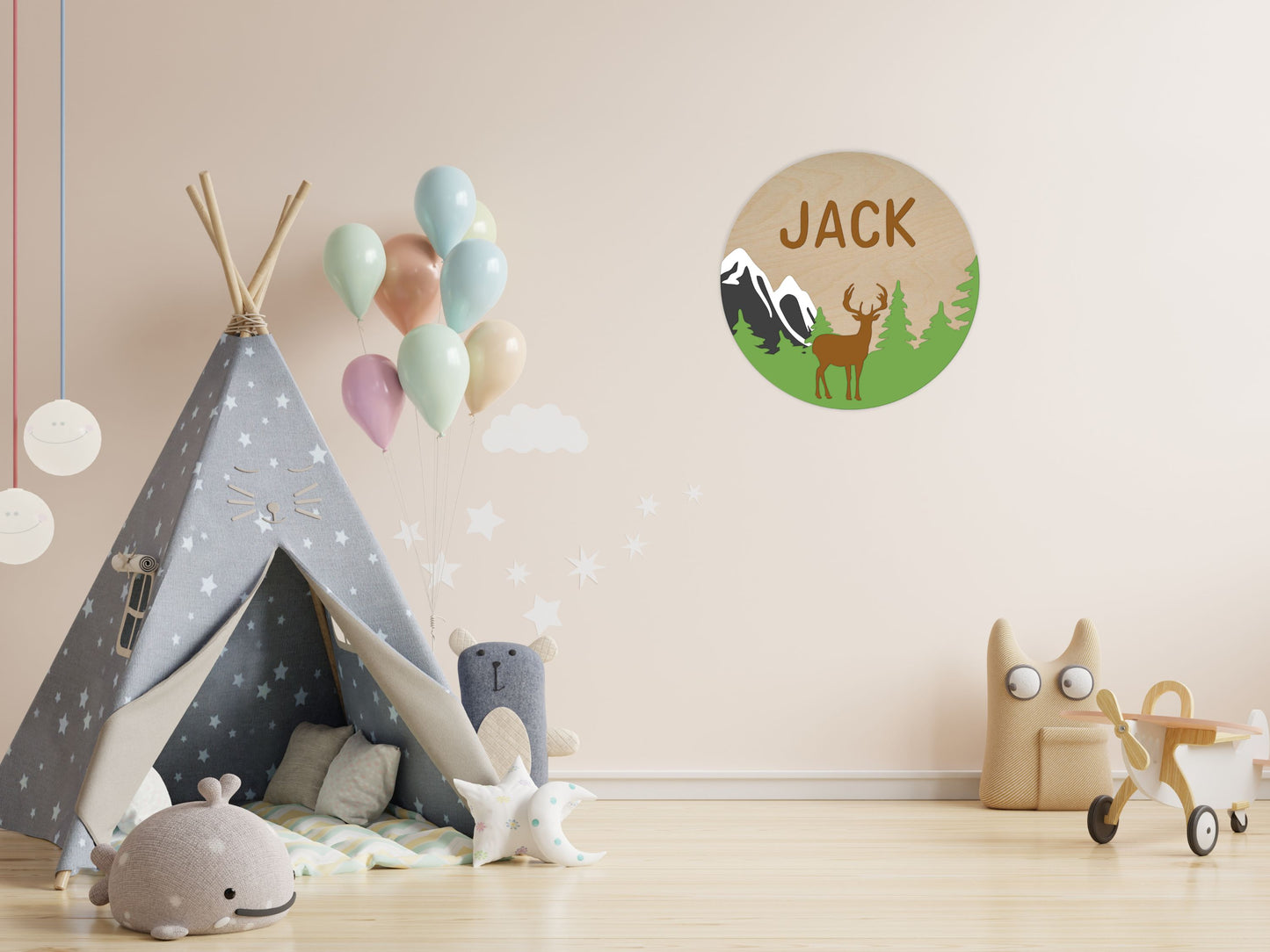 Mountains Deer Custom Name Sign