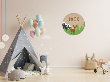 Mountains Deer Custom Name Sign