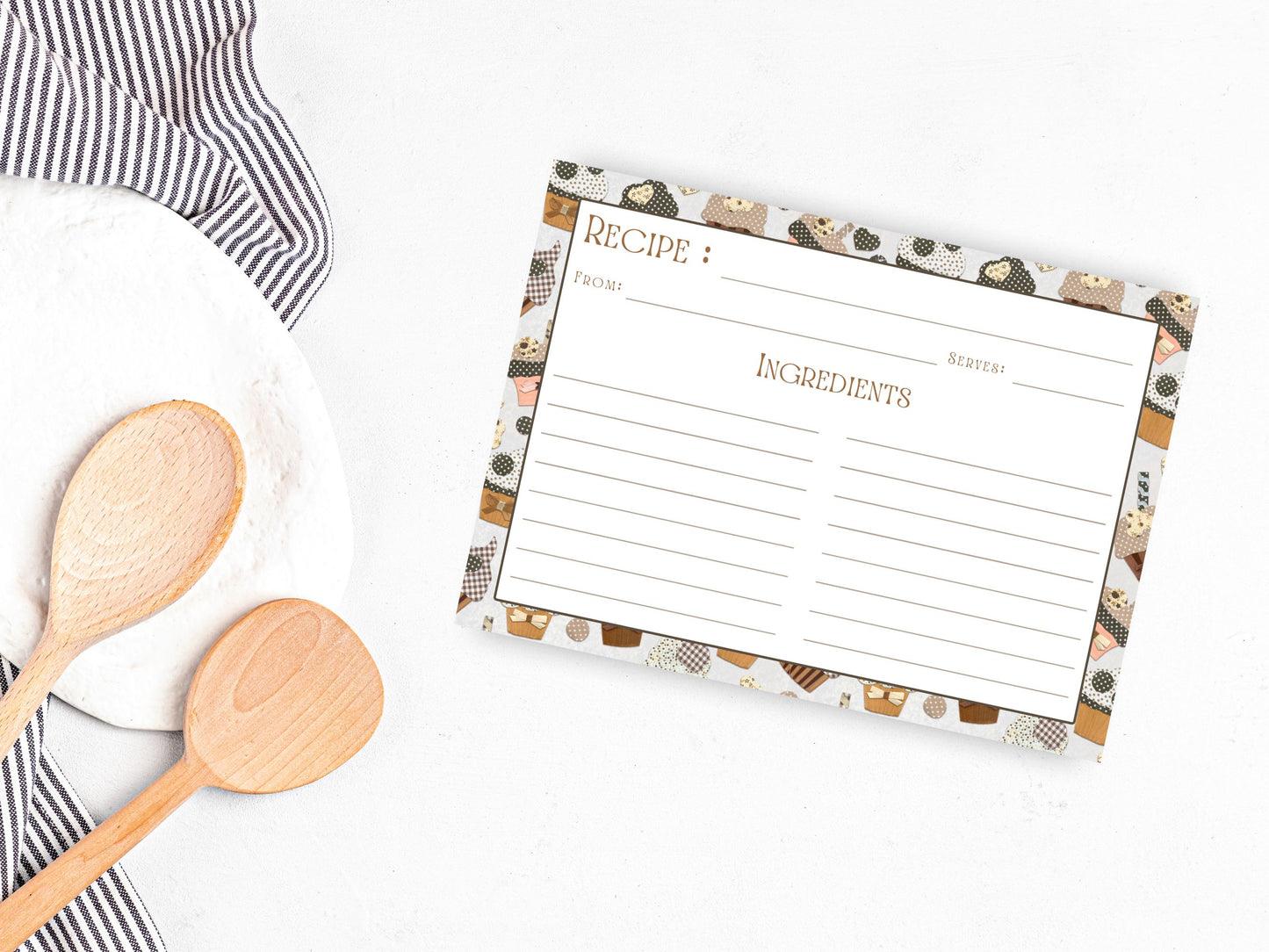 Quilted Cupcake Treats Recipe Card