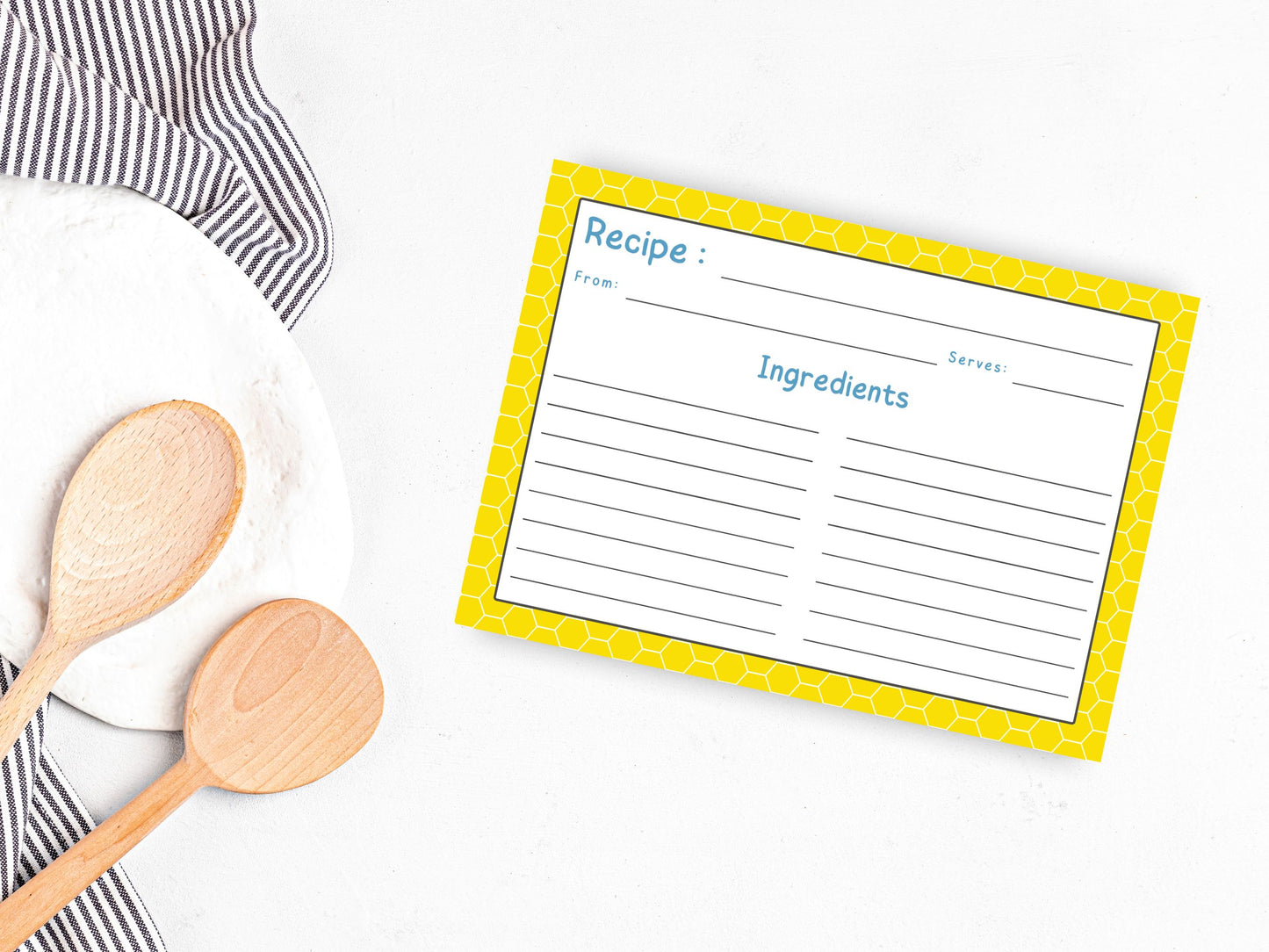 Yellow Honey Comb Recipe Card