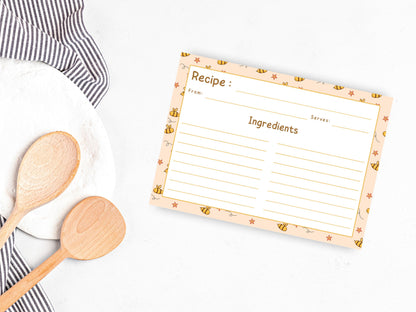 Honeybees Flying Stars Recipe Card
