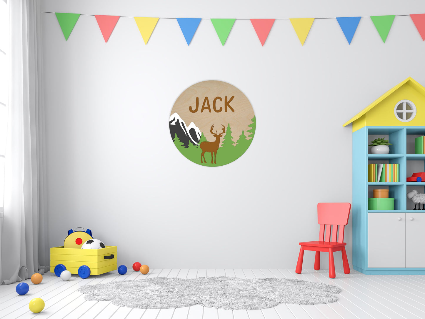 Mountains Deer Custom Name Sign