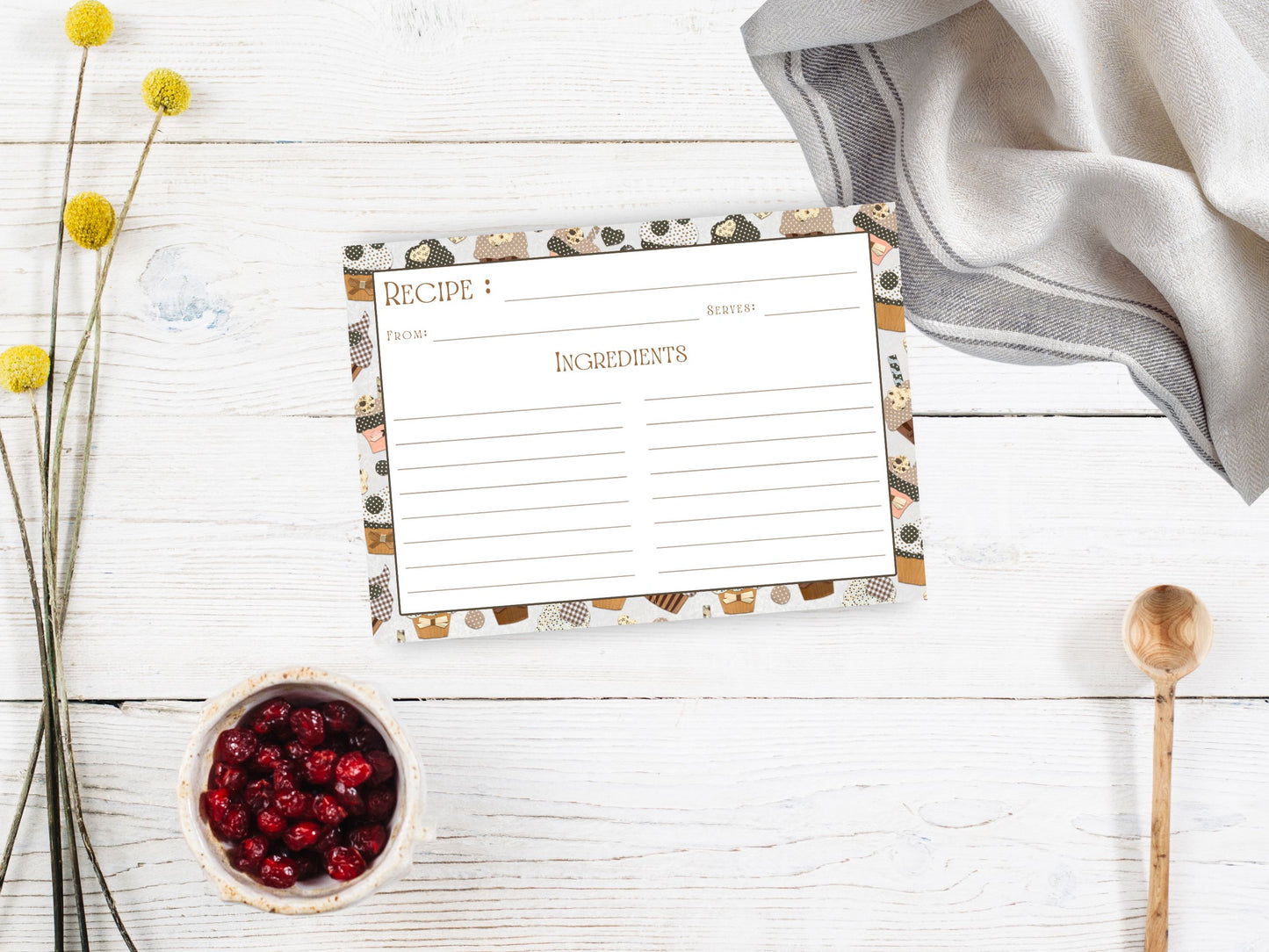 Quilted Cupcake Treats Recipe Card