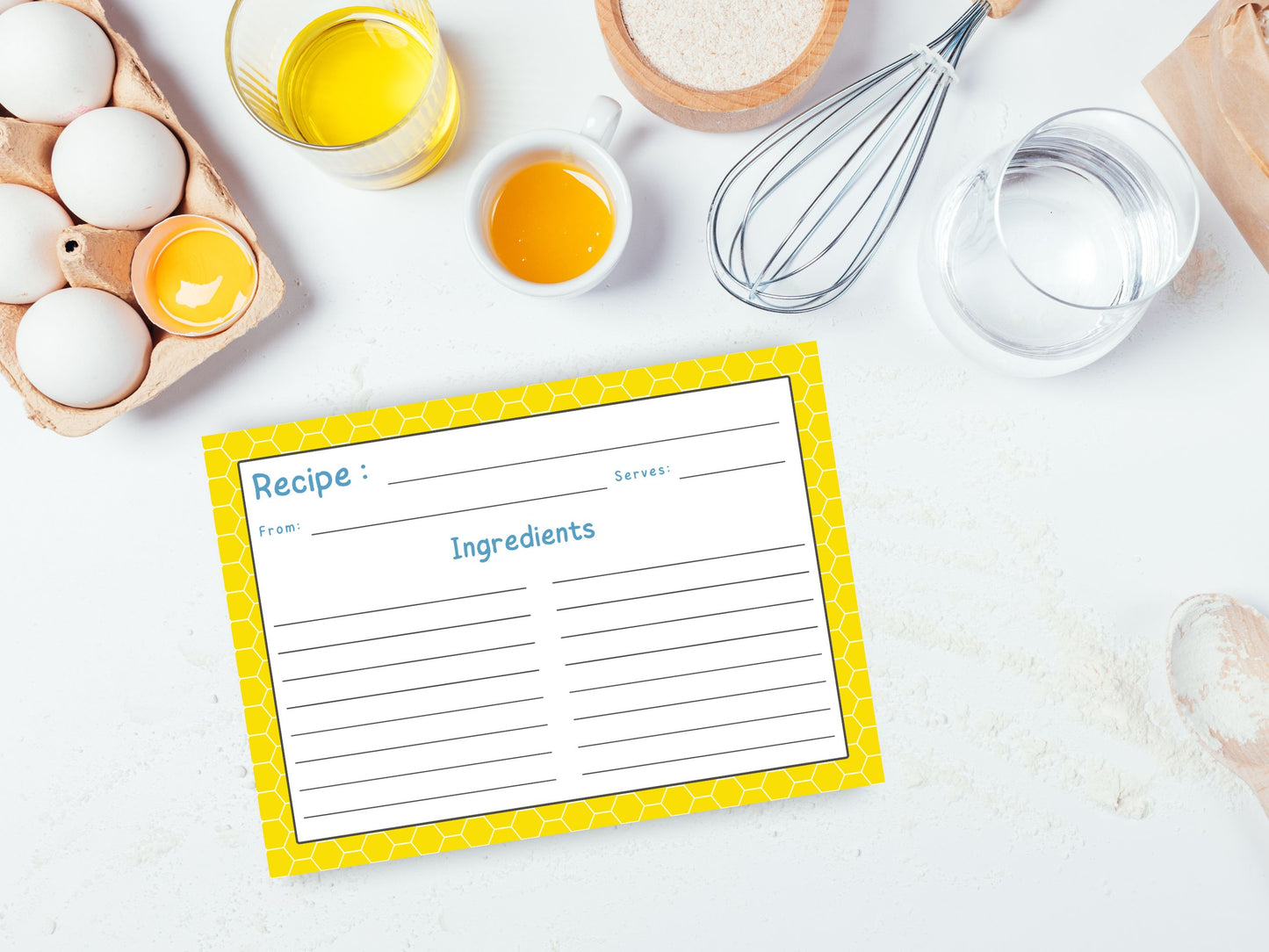 Yellow Honey Comb Recipe Card