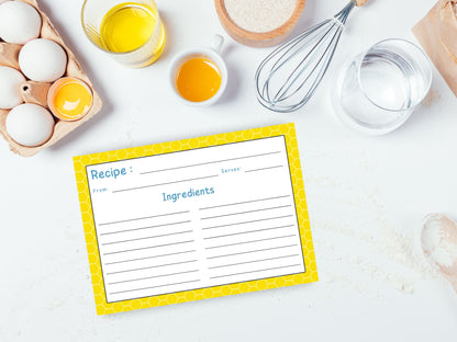 Yellow Honey Comb Recipe Card