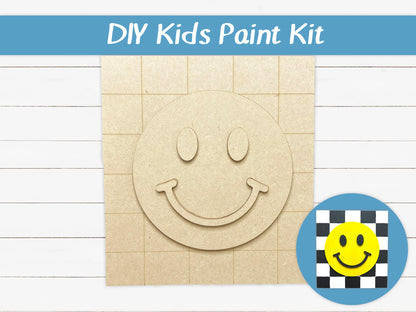 Checkered Smile Face Kids Paint Kit