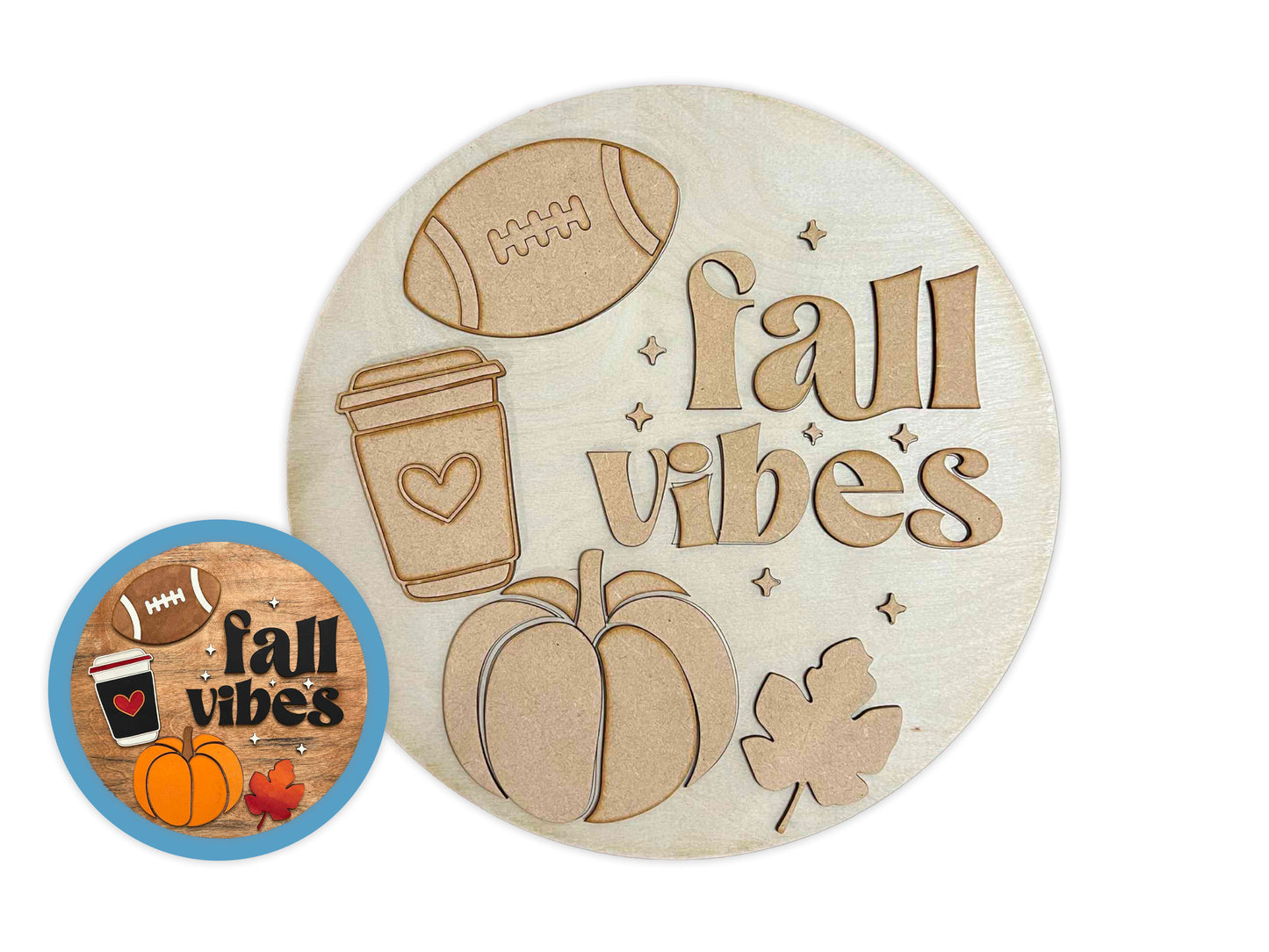 Fall Vibes Coffee Pumpkin Sign DIY Kit