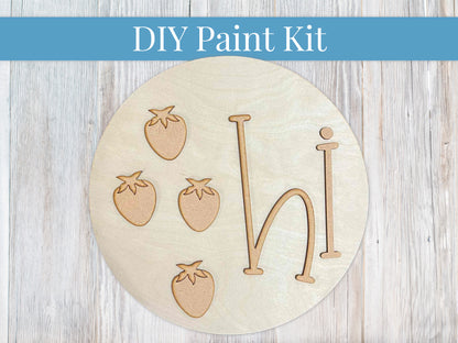 Hi Strawberries Sign DIY Paint Kit