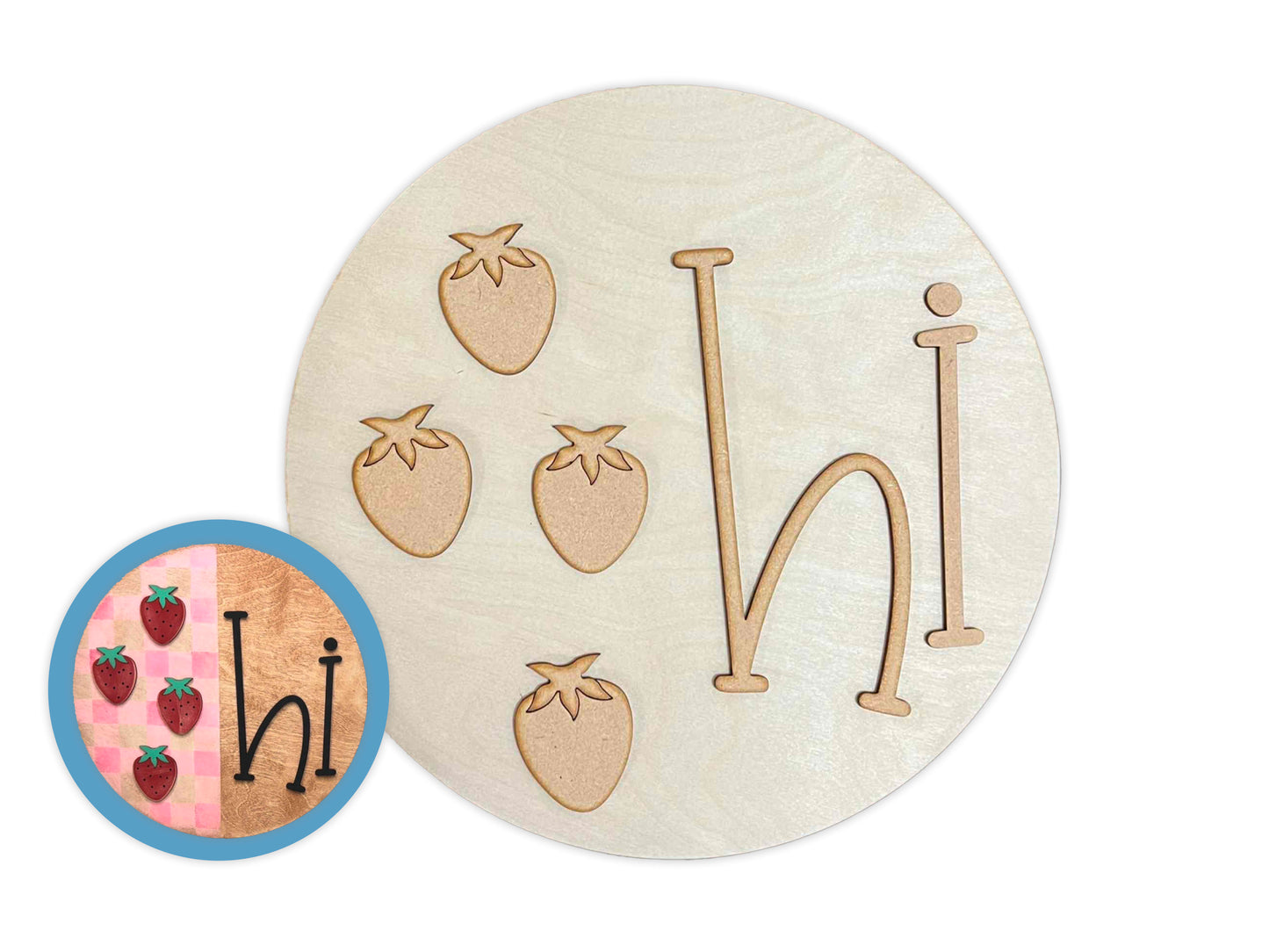 Hi Strawberries Sign DIY Paint Kit