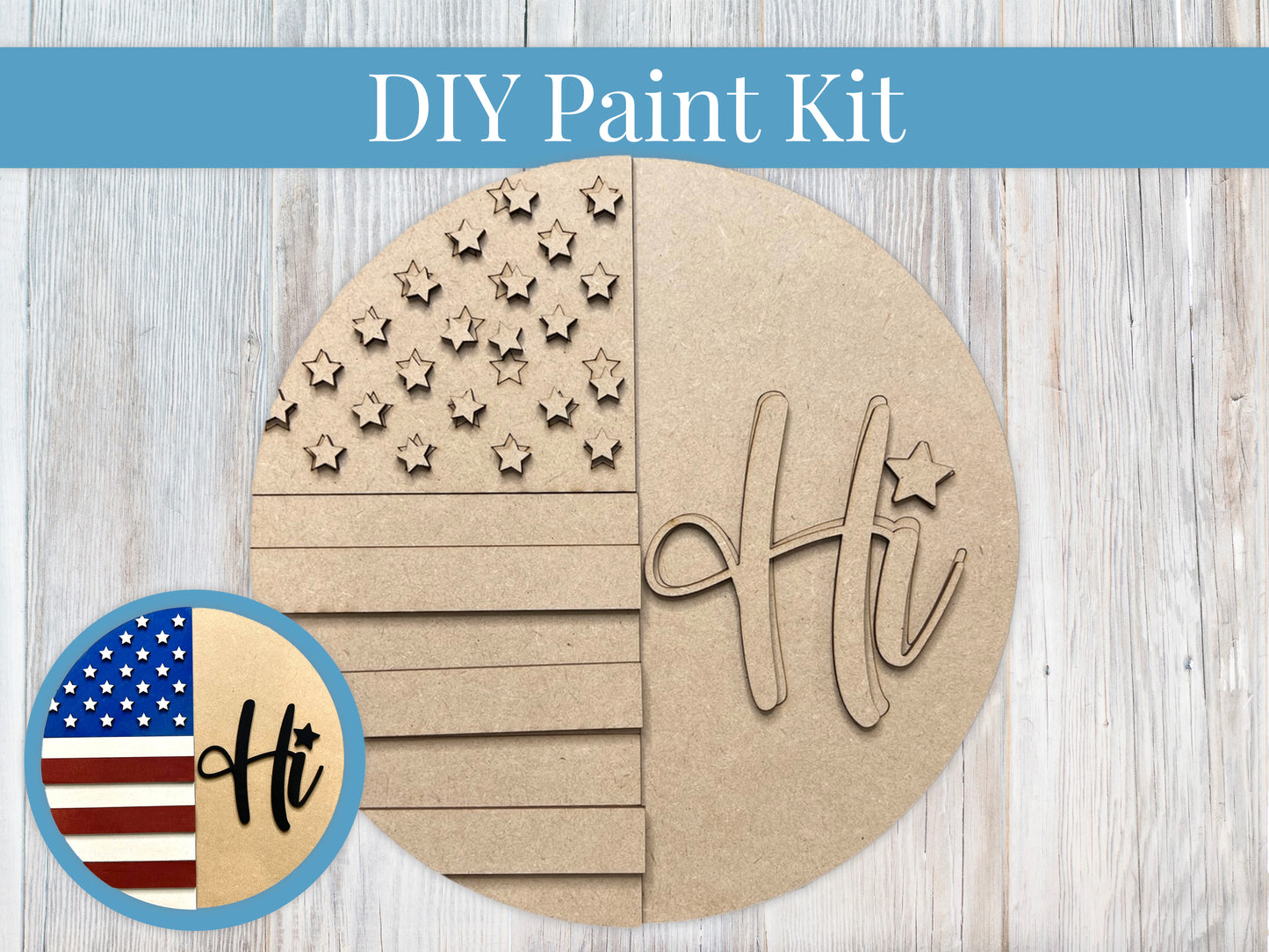 Hi USA Flag Sign DIY Paint Kit