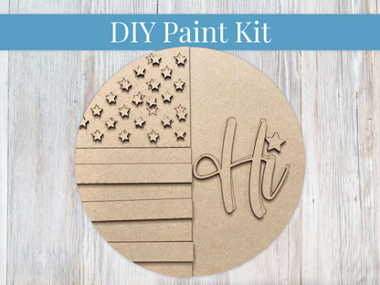 Hi USA Flag Sign DIY Paint Kit