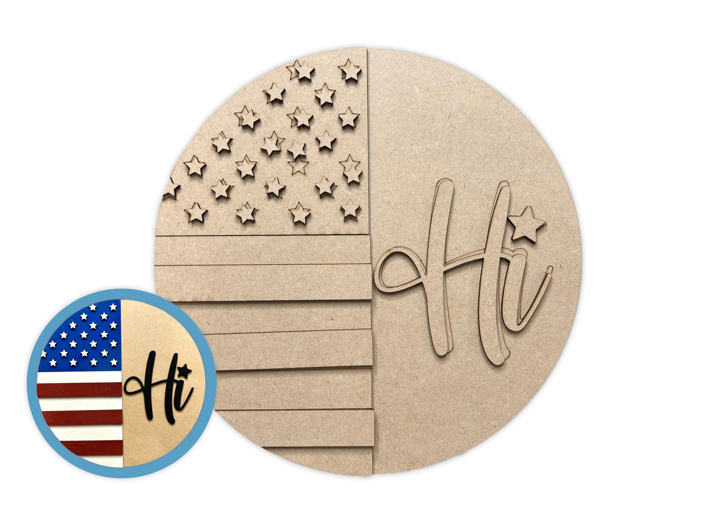 Hi USA Flag Sign DIY Paint Kit
