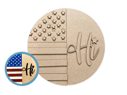 Hi USA Flag Sign DIY Paint Kit