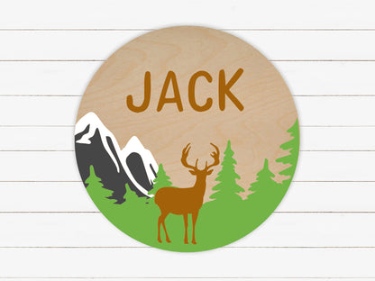 Mountains Deer Custom Name Sign