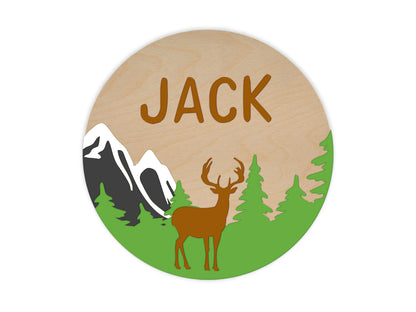 Mountains Deer with Optional Name Kids Paint Kit