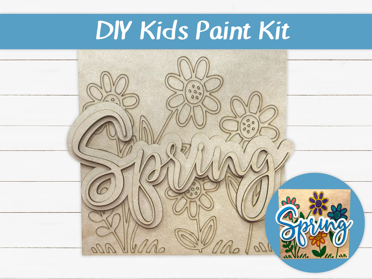 Spring Flowers Floral Kids Paint Kit