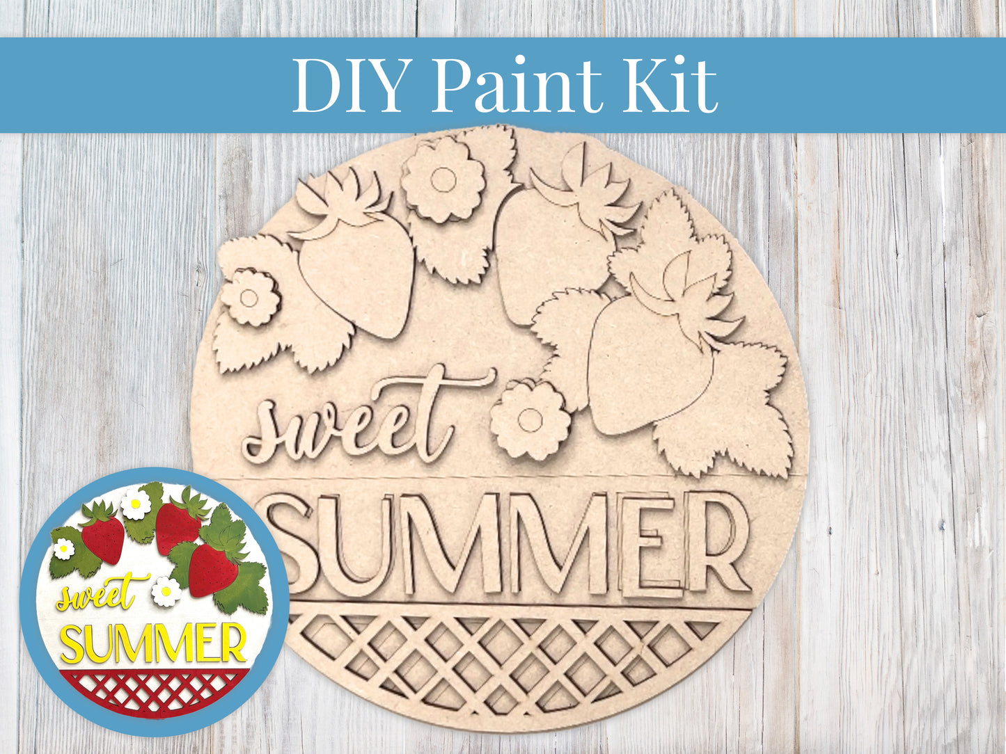 Sweet Summer Strawberries Sign DIY Paint Kit
