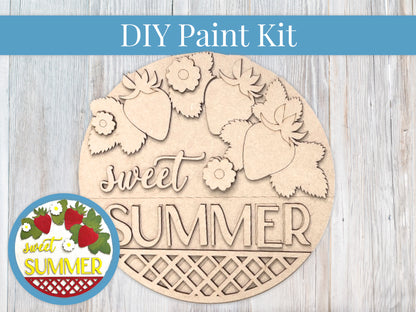 Sweet Summer Strawberries Sign DIY Paint Kit