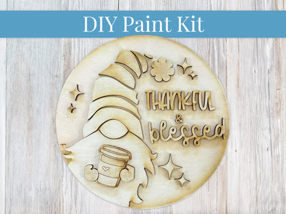 Thankful and Blessed Gnome Sign DIY Paint Kit