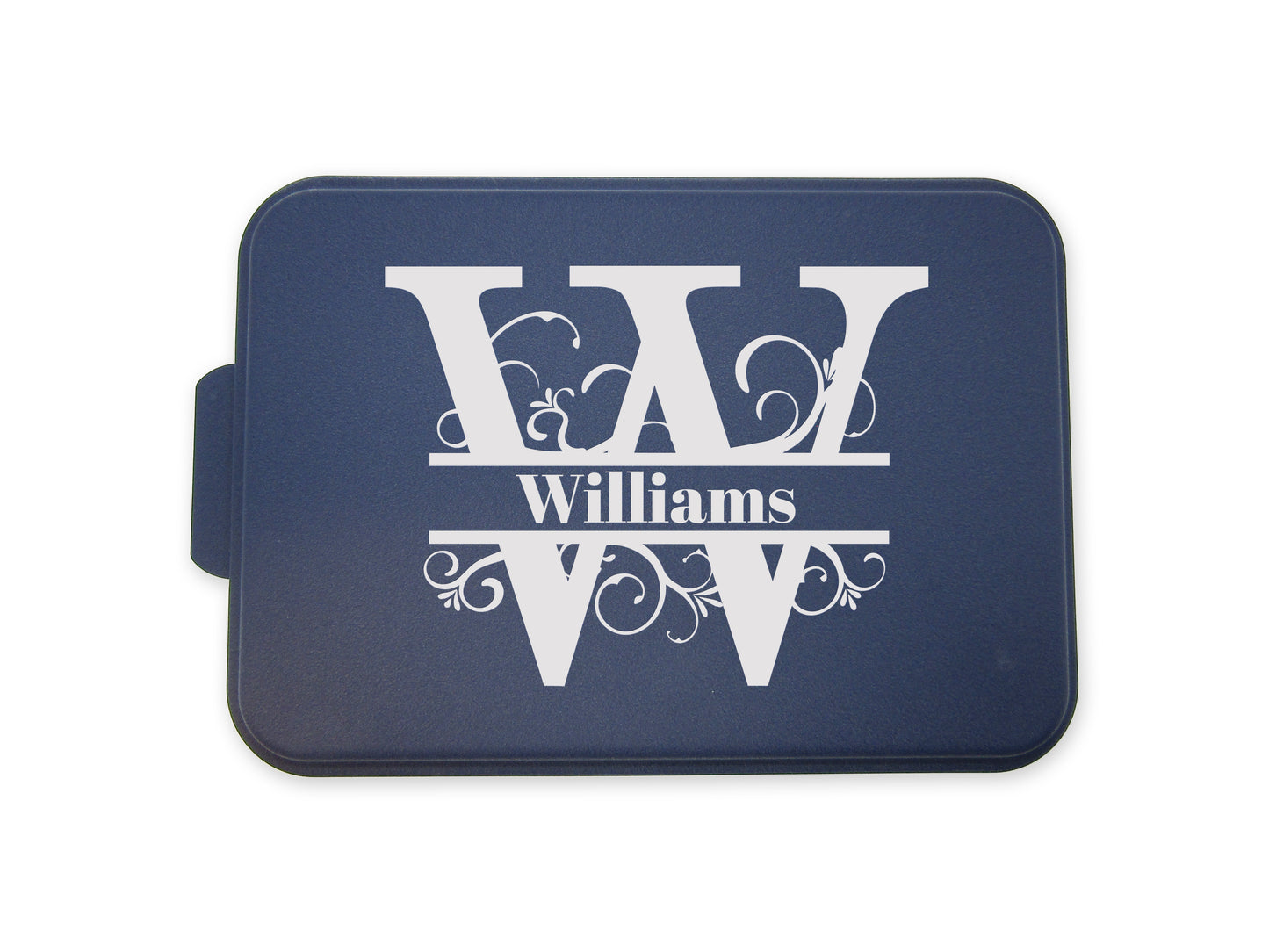 a blue coaster with the words williams on it