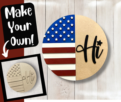 Hi USA Flag Sign DIY Paint Kit