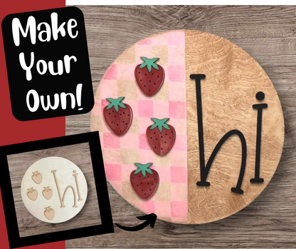 Hi Strawberries Sign DIY Paint Kit