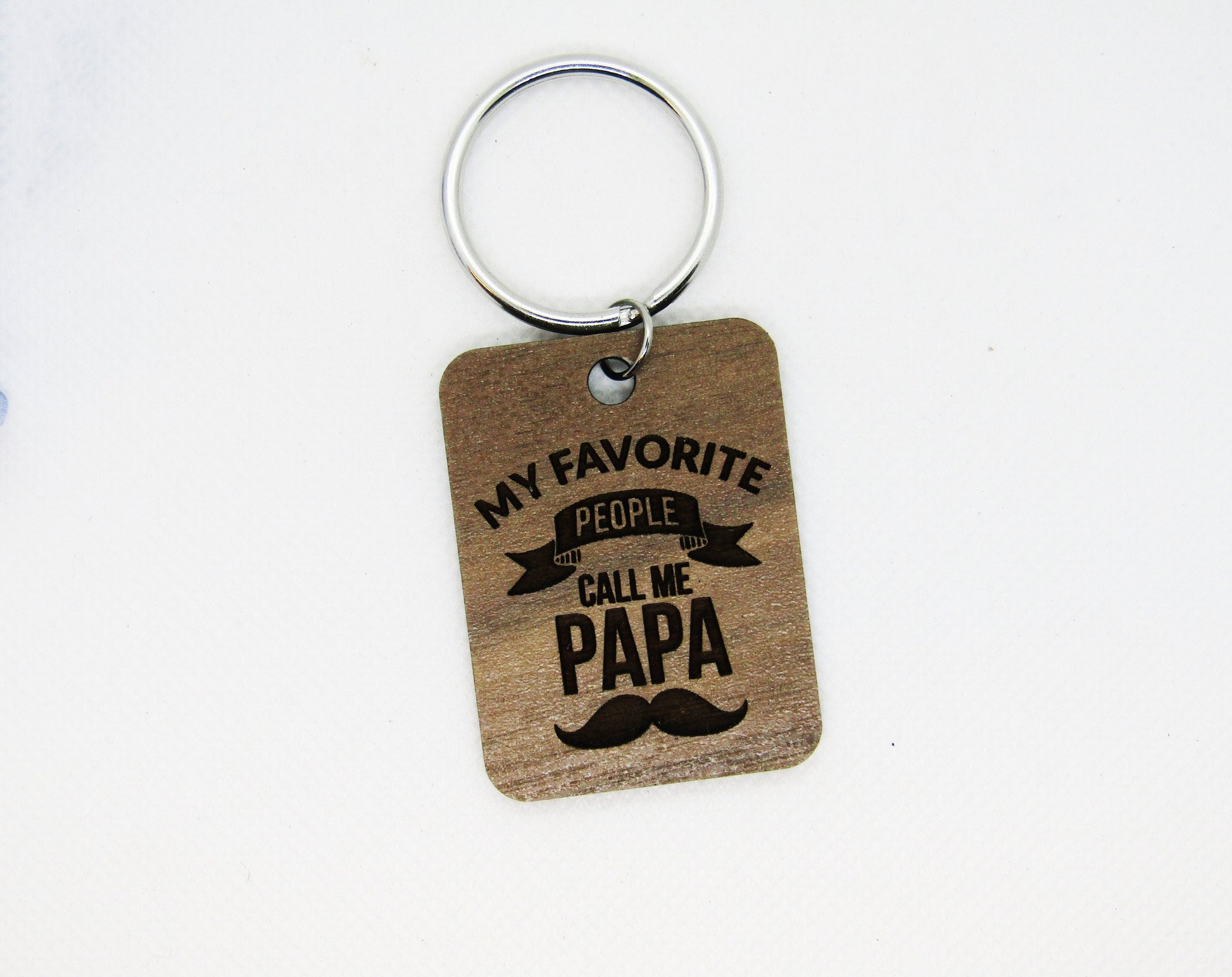 Wood Keychain - My Favorite People Call Me Papa Keychain - Laser Cut Engraved Keychain