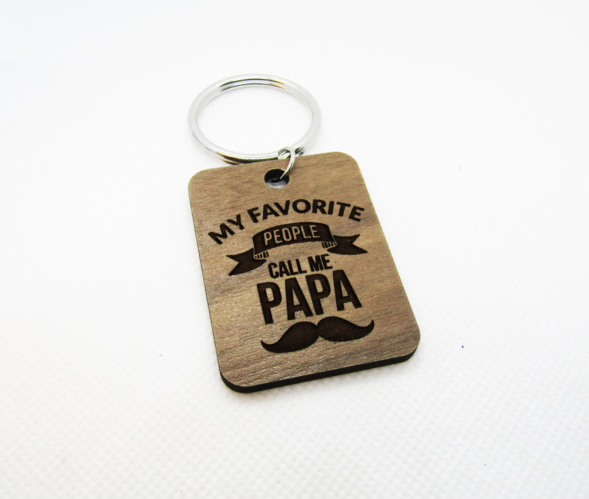 Wood Keychain - My Favorite People Call Me Papa Keychain - Laser Cut Engraved Keychain